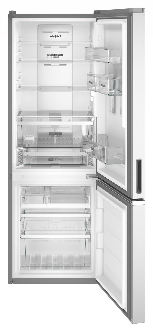 Whirlpool Garage-Ready 12.9-cu ft Counter-Depth Bottom-Freezer Refrigerator Ice Maker Optional (sold separately) ( Fingerprint Resistant Stainless Finish ) Garage Ready ENERGY STAR Certified