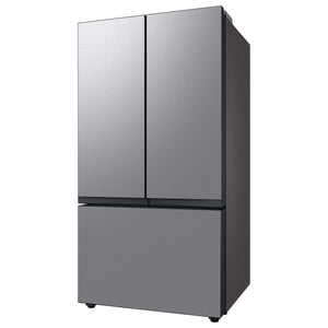 Samsung Bespoke Counter-Depth 24-cu ft 3 -Door Smart Compatible French Door Refrigerator with Dual Ice Maker with Water Dispenser ( Stainless Steel - All Panels ) ENERGY STAR Certified