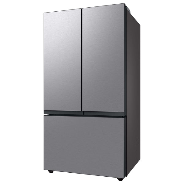 Samsung Bespoke Counter-Depth 24-cu ft 3 -Door Smart Compatible French Door Refrigerator with Dual Ice Maker with Water Dispenser ( Stainless Steel - All Panels ) ENERGY STAR Certified