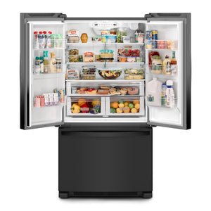 Whirlpool Counter-Depth 20-cu ft 3 -Door French Door Refrigerator with Ice Maker ( Black ) ENERGY STAR Certified