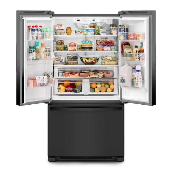 Whirlpool Counter-Depth 20-cu ft 3 -Door French Door Refrigerator with Ice Maker ( Black ) ENERGY STAR Certified