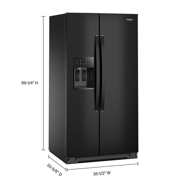 Whirlpool 28.7-cu ft Side-by-Side Refrigerator with Ice Maker ,Water and Ice Dispenser ( Black )