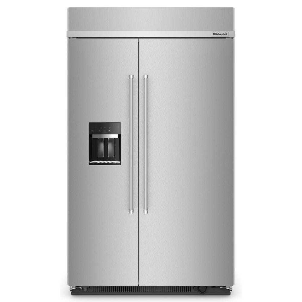 KitchenAid 29.4-cu ft Counter-Depth Side-by-Side Refrigerator Built-In with Ice Maker ,Water and Ice Dispenser ( Stainless Steel with PrintShield Finish ) ENERGY STAR Certified