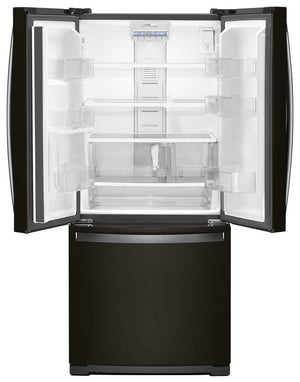 Whirlpool Standard-Depth 19.6-cu ft 3 -Door French Door Refrigerator with Ice Maker ( Black )