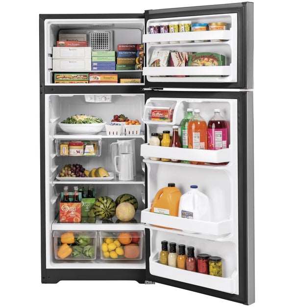 GE 17.5-cu ft Top-Freezer Refrigerator ( Stainless Steel )