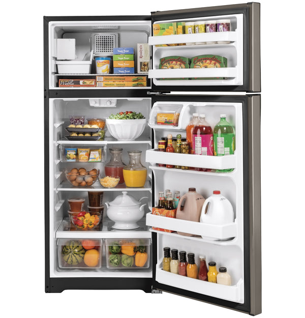 GE 17.5-cu ft Top-Freezer Refrigerator with Ice Maker ( Silver ) ENERGY STAR Certified