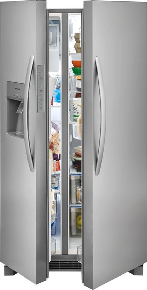 Frigidaire 25.6-cu ft Side-by-Side Refrigerator with Ice Maker ,Water and Ice Dispenser ( Fingerprint Resistant Stainless Steel ) ENERGY STAR Certified