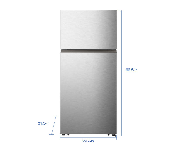 Hisense Top Mount 18-cu ft Top-Freezer Refrigerator ( Stainless Steel ) Garage Ready ENERGY STAR Certified
