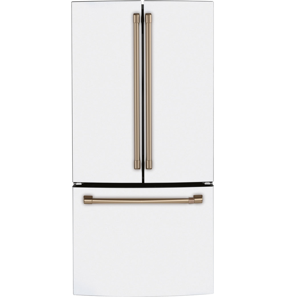 Cafe Counter-Depth 18.6-cu ft 3 -Door French Door Refrigerator with Ice Maker with Water Dispenser ( Matte White ) ENERGY STAR Certified