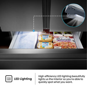 Hisense PureFlat Standard-Depth 26.6-cu ft 3 -Door French Door Refrigerator with Ice Maker with Water Dispenser ( Fingerprint resistant stainless steel ) ENERGY STAR Certified