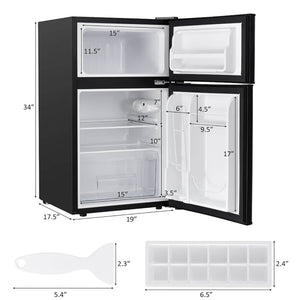 GZMR 3.2 cu ft Compact Stainless Steel Refrigerator 3.2-cu ft with Freezer ( Black )