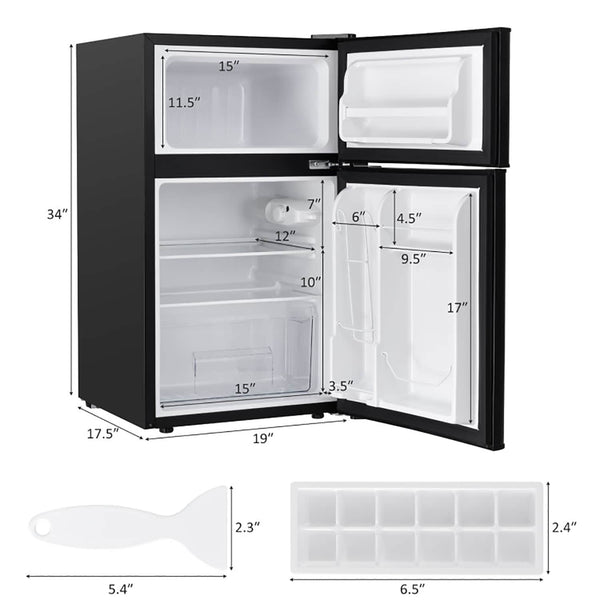 GZMR 3.2 cu ft Compact Stainless Steel Refrigerator 3.2-cu ft with Freezer ( Black )