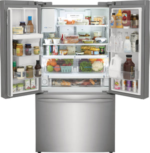 Frigidaire Standard-Depth 27.8-cu ft 3 -Door French Door Refrigerator with Ice Maker with Water and Ice Dispenser ( Fingerprint Resistant Stainless Steel ) ENERGY STAR Certified