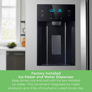 Kenmore 20-cu ft Counter-Depth Side-by-Side Refrigerator with Ice Maker ,Water and Ice Dispenser ( Stainless Steel ) ENERGY STAR Certified