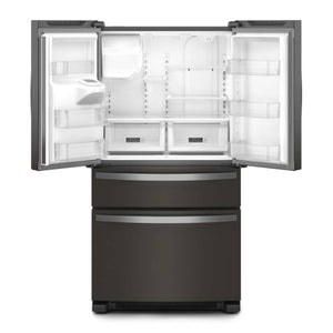 Whirlpool Standard-Depth 24.5-cu ft 4 -Door French Door Refrigerator with Ice Maker with Water and Ice Dispenser ( Black Stainless Steel ) ENERGY STAR Certified