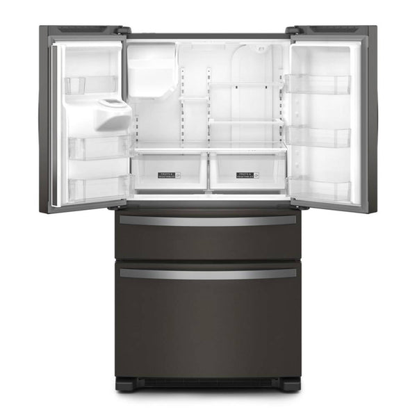 Whirlpool Standard-Depth 24.5-cu ft 4 -Door French Door Refrigerator with Ice Maker with Water and Ice Dispenser ( Black Stainless Steel ) ENERGY STAR Certified