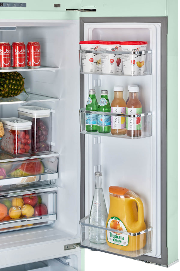 UNIQUE Classic Retro Counter-Depth 21.4-cu ft 3 -Door French Door Refrigerator with Ice Maker with Ice Dispenser ( Summer Mint Green ) ENERGY STAR Certified