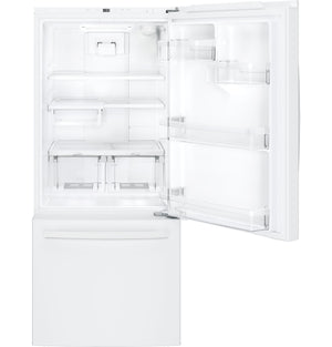 GE 20.9-cu ft Standard-Depth Bottom-Freezer Refrigerator with Ice Maker ( White ) ENERGY STAR Certified