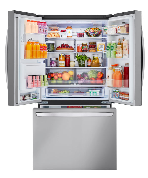 LG Standard-Depth 30.7-cu ft 3 -Door Smart Compatible French Door Refrigerator with Dual Ice Maker with Water and Ice Dispenser ( PrintProof Stainless Steel ) ENERGY STAR Certified