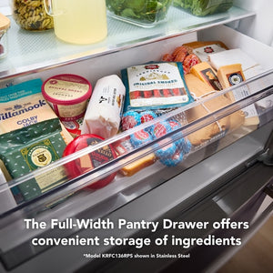 KitchenAid Counter-Depth 20-cu ft 3 -Door French Door Refrigerator with Ice Maker ( White ) ENERGY STAR Certified