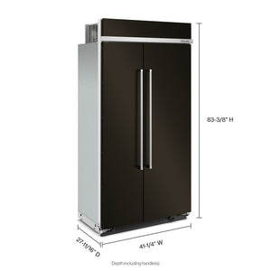 KitchenAid 25.5-cu ft Counter-Depth Side-by-Side Refrigerator Built-In ( Black Stainless Steel with PrintShield Finish )