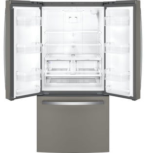 GE Standard-Depth 24.8-cu ft 3 -Door French Door Refrigerator with Ice Maker with Water Dispenser ( Slate ) ENERGY STAR Certified