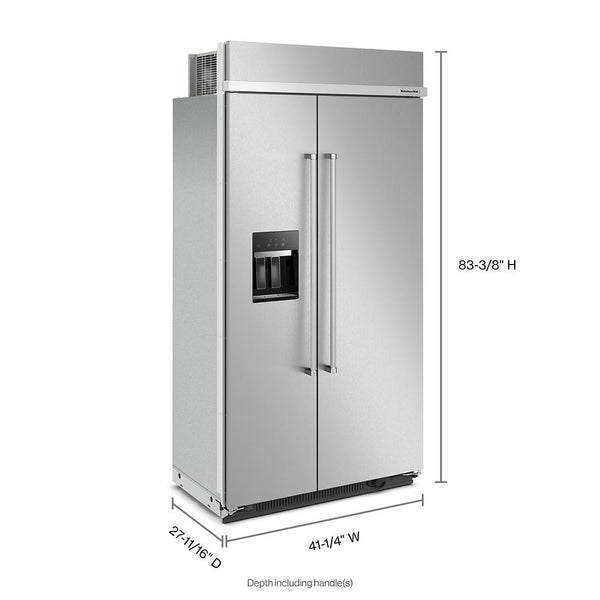 KitchenAid 29.4-cu ft Counter-Depth Side-by-Side Refrigerator Built-In with Ice Maker ,Water and Ice Dispenser ( Stainless Steel ) ENERGY STAR Certified