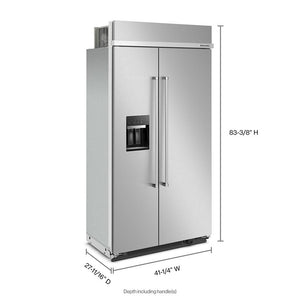 KitchenAid 25.1-cu ft Counter-Depth Side-by-Side Refrigerator Built-In with Ice Maker ,Water and Ice Dispenser ( Stainless Steel with PrintShield Finish ) ENERGY STAR Certified