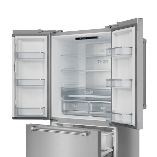 Thor Kitchen Counter-Depth Gordon Ramsay Series 20.3-cu ft 3 -Door French Door Refrigerator with Ice Maker with Ice Dispenser ( Stainless steel ) ENERGY STAR Certified