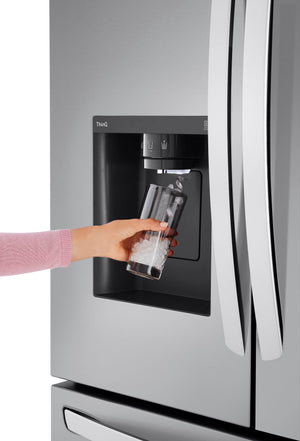 LG Counter-Depth MAX 25.5-cu ft 3 -Door Smart Compatible French Door Refrigerator with Dual Ice Maker with Water and Ice Dispenser ( PrintProof Stainless Steel ) ENERGY STAR Certified