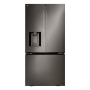 LG Standard-Depth 24.5-cu ft 3 -Door Smart Compatible French Door Refrigerator with Dual Ice Maker with Water and Ice Dispenser ( PrintProof Black Stainless Steel ) ENERGY STAR Certified