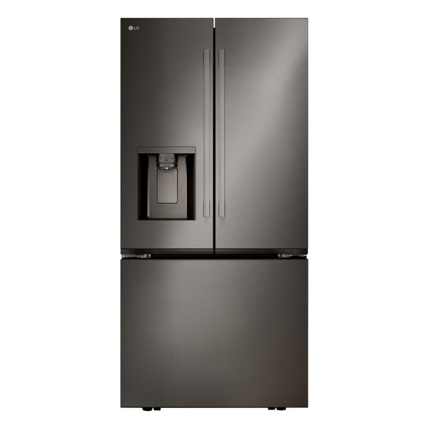 LG Standard-Depth 24.5-cu ft 3 -Door Smart Compatible French Door Refrigerator with Dual Ice Maker with Water and Ice Dispenser ( PrintProof Black Stainless Steel ) ENERGY STAR Certified