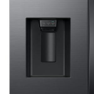 Samsung Standard-Depth Mega Capacity 30.5-cu ft 3 -Door Smart Compatible French Door Refrigerator Triple with Water and Ice Dispenser ( Matte Black Stainless ) ENERGY STAR Certified