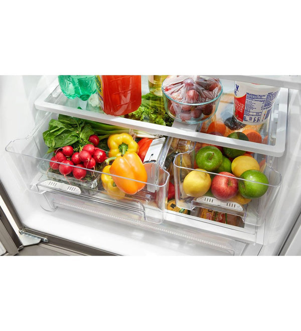 Whirlpool Standard-Depth 19.6-cu ft 3 -Door French Door Refrigerator with Ice Maker ( Black )