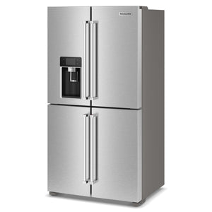 KitchenAid Counter-Depth 19.4-cu ft 4 -Door French Door Refrigerator with Ice Maker with Water and Ice Dispenser ( Fingerprint Resistant Stainless Steel ) ENERGY STAR Certified