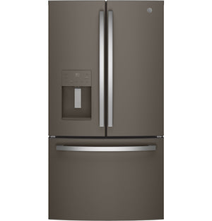 GE Standard-Depth 25.6-cu ft 3 -Door French Door Refrigerator with Ice Maker with Water and Ice Dispenser ( Slate ) ENERGY STAR Certified