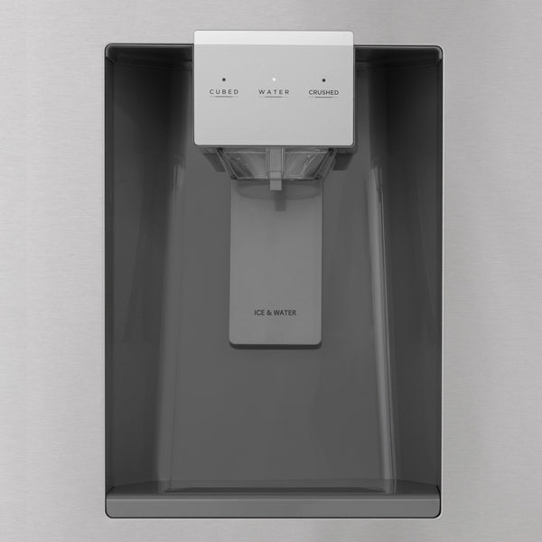 ZLINE KITCHEN & BATH Counter-Depth 21.6-cu ft 4 -Door French Door Refrigerator with Ice Maker with Water Dispenser ( Fingerprint Resistant Stainless Steel with Polished Gold accent Handles ) ENERGY STAR Certified