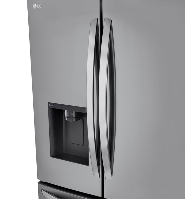 LG Standard-Depth 30.7-cu ft 3 -Door Smart Compatible French Door Refrigerator with Dual Ice Maker with Water and Ice Dispenser ( PrintProof Stainless Steel ) ENERGY STAR Certified