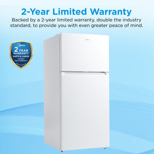 Midea Fingerprint Resistant 14.2-cu ft Counter-Depth Top-Freezer Refrigerator ( White ) Garage Ready ENERGY STAR Certified
