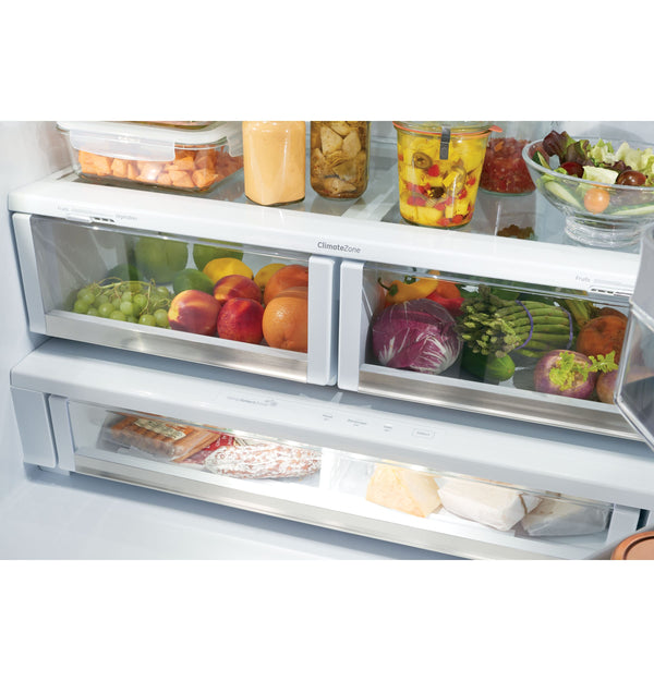 Cafe Counter-Depth 23.1-cu ft 3 -Door Smart Compatible French Door Refrigerator with Ice Maker with Water Dispenser ( Stainless Steel ) ENERGY STAR Certified