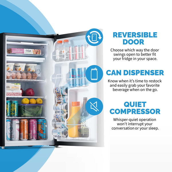 NewAir Mini Fridges 3.3-cu ft Mini Fridge with Freezer ( Black ) ENERGY STAR