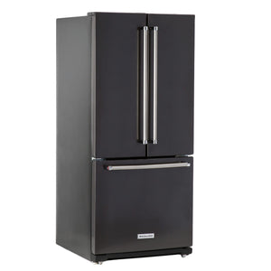 KitchenAid Standard-Depth 19.7-Cu. Feet 3 -Door French Door Refrigerator with Ice Maker with water dispenser ( Black Stainless Steel with PRINTSHIELD Finish )