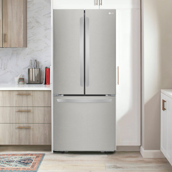 LG Standard-Depth 21.8-cu ft 3 -Door French Door Refrigerator with Ice Maker ( Stainless Steel )