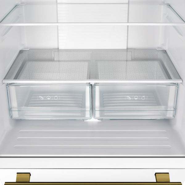 FORNO Counter-Depth Espresso Gallipoli 17.5-cu ft 3 -Door French Door Refrigerator with Ice Maker with Ice Dispenser ( White ) ENERGY STAR Certified