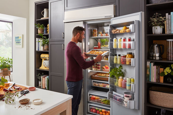 KitchenAid 29.4-cu ft Counter-Depth Side-by-Side Refrigerator Built-In with Ice Maker ,Water and Ice Dispenser ( Stainless Steel with PrintShield Finish ) ENERGY STAR Certified