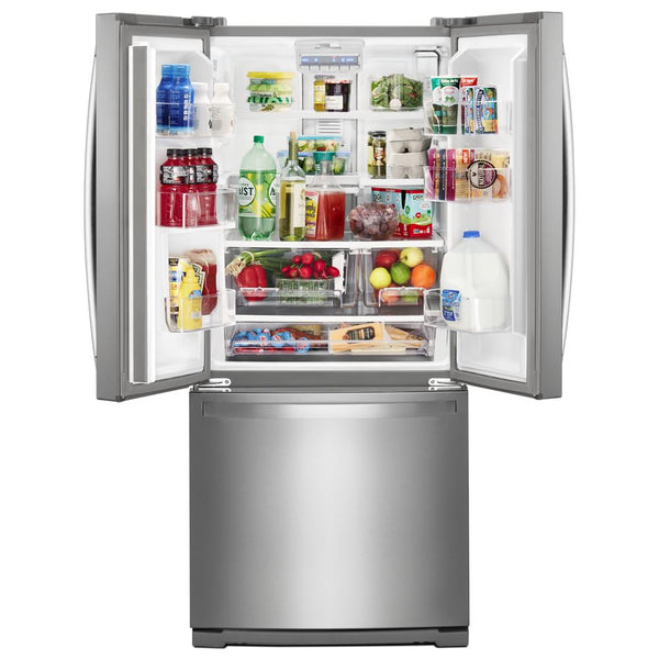 Whirlpool Standard-Depth 19.7-cu ft 3 -Door French Door Refrigerator with Ice Maker with Water Dispenser ( Fingerprint Resistant Stainless Steel )