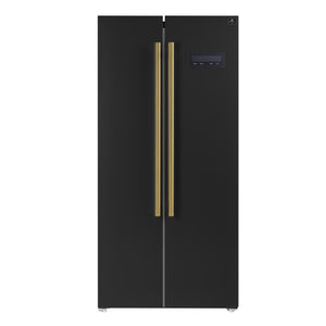 FORNO Salerno Espresso 15.62-cu ft Counter-Depth Side-by-Side Refrigerator ( Black )