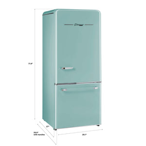 UNIQUE Classic Retro 17.7-cu ft Counter-Depth Bottom-Freezer Refrigerator with Ice Maker ( Ocean Mist Turquoise ) ENERGY STAR Certified