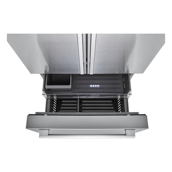 LG STUDIO Counter-Depth 26.5-cu ft 3 -Door Smart Compatible French Door Refrigerator with Ice Maker with Water Dispenser ( PrintProof Stainless Steel ) ENERGY STAR Certified