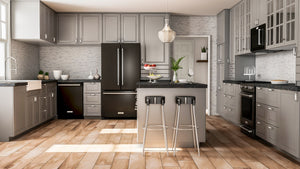 KitchenAid Standard-Depth 25.2-cu ft 3 -Door French Door Refrigerator with Ice Maker with Water Dispenser ( Black Stainless with PRINTSHIELD Finish ) ENERGY STAR Certified